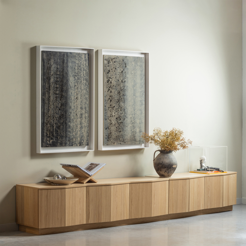 WOOOD Zuma tv-meubel - Push-To-Open - Eiken - Transparant - 52x200x45 - vtwonen shop