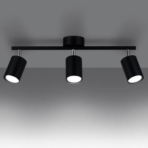 Sollux Lighting Plafondlamp LEMMI 3 zwart - 46x8x20cm