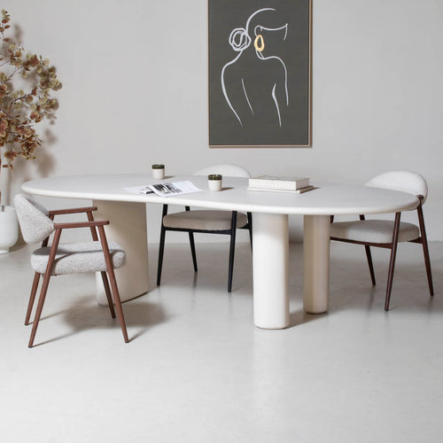 DÉJA Living Eettafel Gulli - Beige Composiet - 260x110x76cm