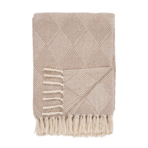 Artichok Ivory Plaid Beige Met Franjes - 180 x 130 cm