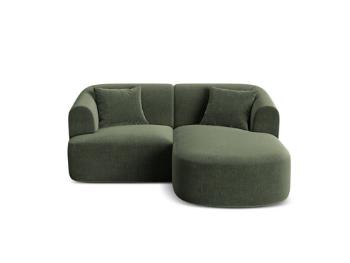 Cosmopolitan Design Modulaire hoekbank rechts Campi 3-zits, flueel groente - 156x180x70cm