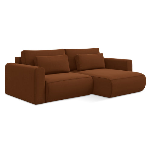 LaMiaSofa hoekbank rechts Perugia - velours - terracotta - 240x149x82