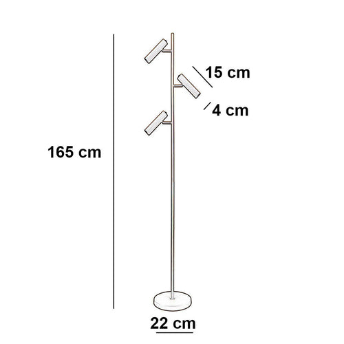 Freelight vloerlamp Undici - 3 lichts - 22  x 165   cm - brons