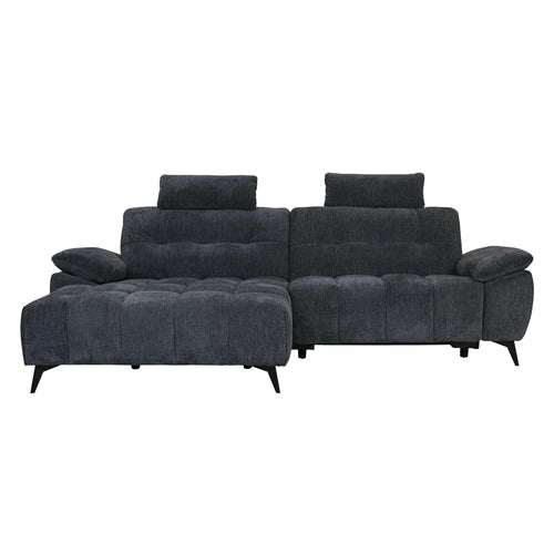 Furnhouse chaise longue bank links Colorado - Zwart - Stof - 156x268x107