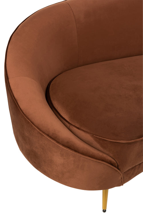 J-Line sofa Elisabeth - textiel/metaal - bruin