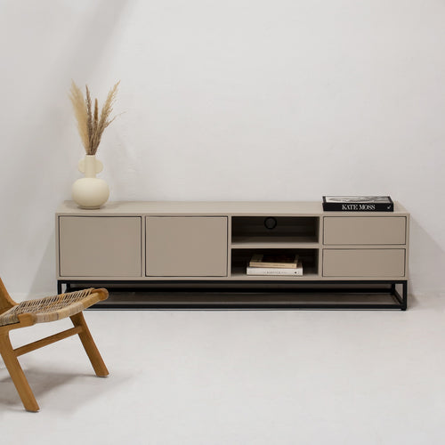 Giga Meubel Tv-Meubel Cervi - Mangohout/Metaal - Taupe - 180cm