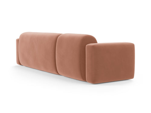 Cosmopolitan Design Modulaire hoekbank rechts Strino 3-zits, flueel roze - 136x308x78cm