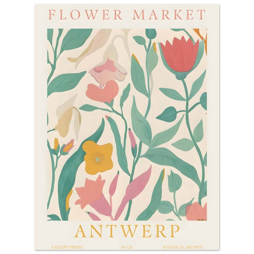 Artfulprints  Flower market - Antwerp   poster 30x40 cm - vtwonen shop