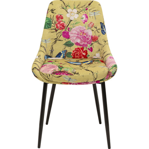 Kare Design Stoel East Side Flower Fever geel - vtwonen shop