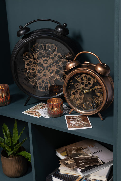 J-Line windlicht Chic - glas - bruin/goud - small - 2 stuks - vtwonen shop