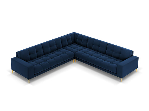 Cosmopolitan Design Symmetrische hoekbank Bali 6-zits, flueel, koningsblauw - 256x256x75cm