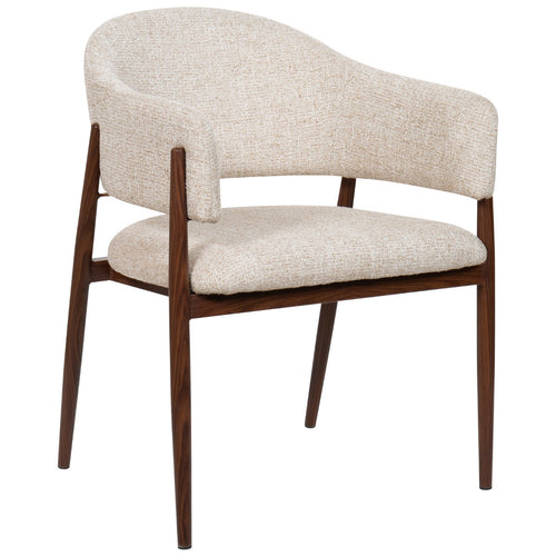 DÉJA Living Eetkamerstoel Dénia - Taupe/Walnoot - Zithoogte 48cm - Set van 2 - vtwonen shop