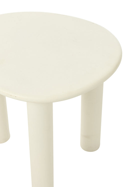 J-Line bijzettafel Bali - hout - wit - small
