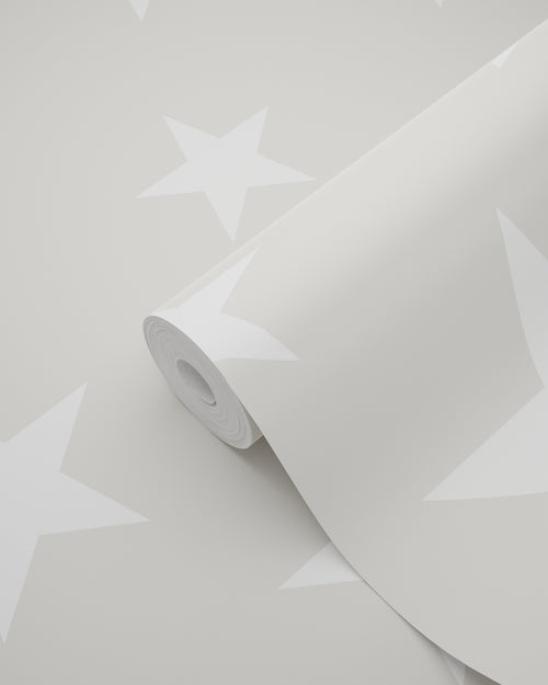 ESTAhome behang grote en kleine sterren lichtgrijs en wit - 53 cm x 10.05 m - 128866