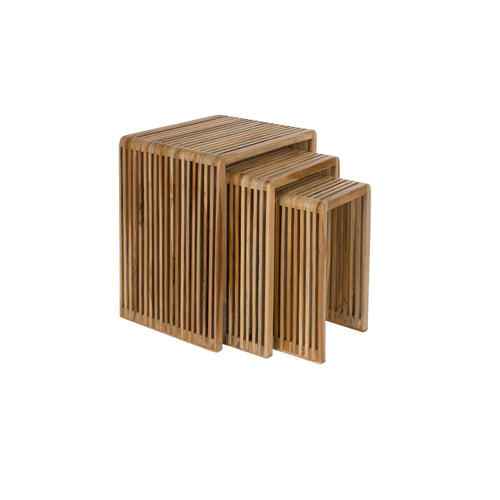 Housecraft Living Djia Bijzettafel Teak Hout - Set van 3 - vtwonen shop