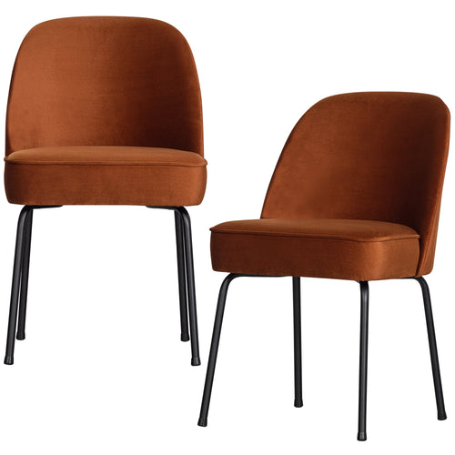 BePureHome eetkamerstoelen Vogue- Fluweel - Roest - Set van 2 - vtwonen shop