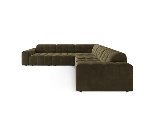 Cosmopolitan Design Hoekbank CHICAGO 4-zits, flueel groente - 285x285x78cm