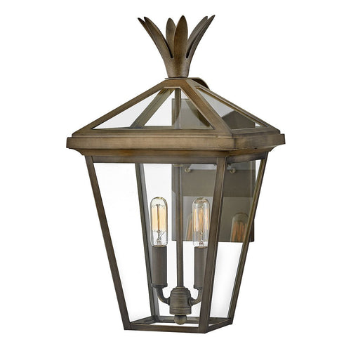 2-flammige mittelgroße Außenwandlaterne, brünierte Bronze, IP44
