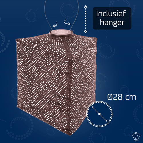 Lumiz solar lampion topaze triangle - 28 cm - plum