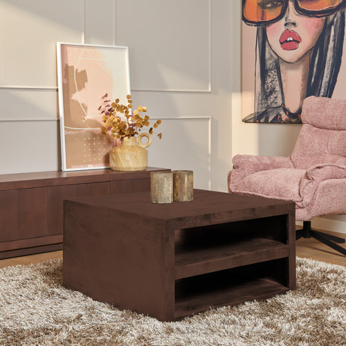 Starfurn  salontafel Brussel - bruin - 80x80x40cm - vtwonen shop
