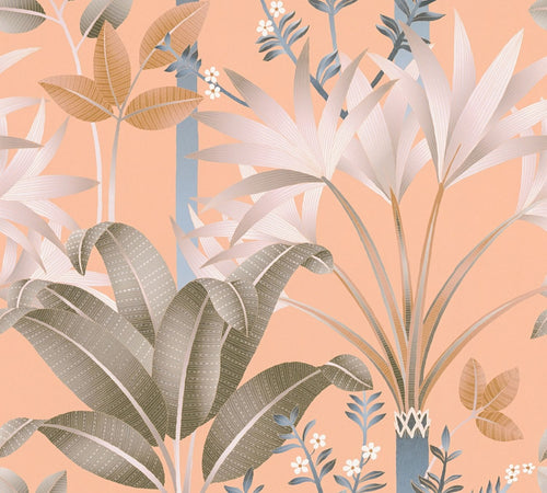 Livingwalls behang bloemmotief perzik roze - 53 cm x 10.05 m - AS-391722 - vtwonen shop