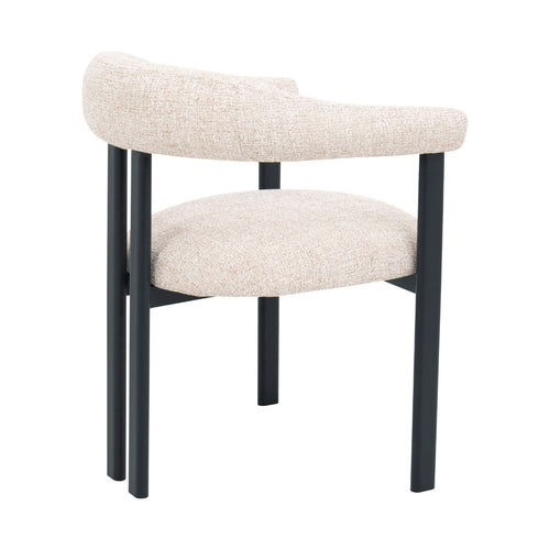DÉJA Living Eetkamerstoel Odense - Stof - Beige/Zwart - Set van 2
