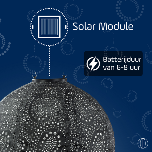 Lumiz solar lampion - paisley rond - 30 cm - donkergrijs