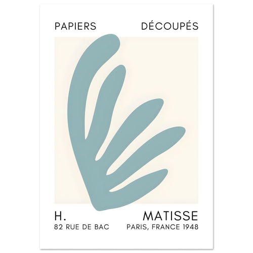 Artfulprints  Matisse – Aquatic impression turquoise   poster A4 21x29.7 cm