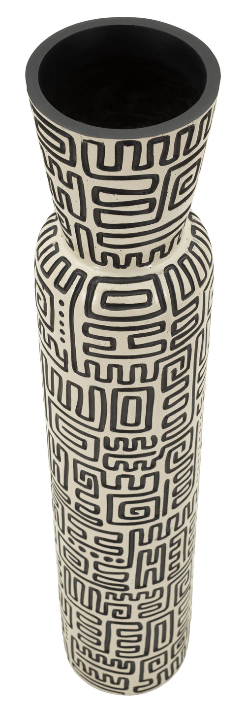 Mauro Ferretti vaas - 16x86 cm - beige/zwart