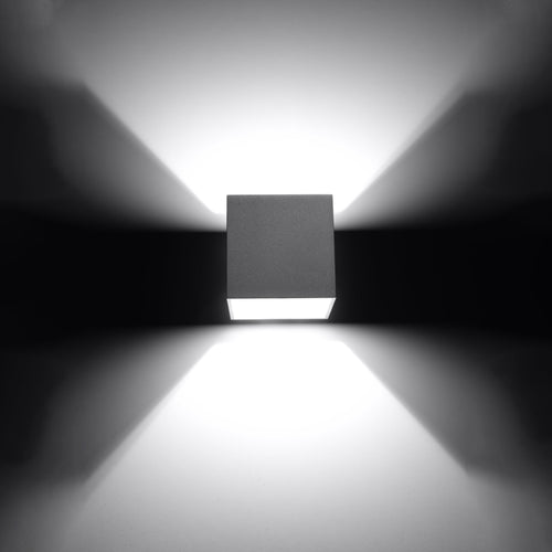 Sollux Lighting Wandlamp QUAD 1 grijs - 10x12x10cm