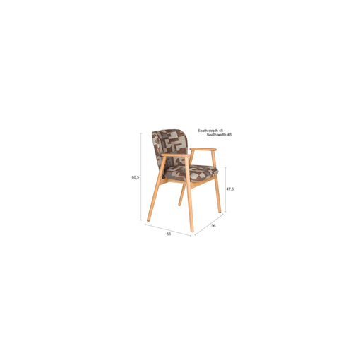 Housecraft Living Kenna Eetkamerstoelen met armleuning bruin - Set van 2 - vtwonen shop