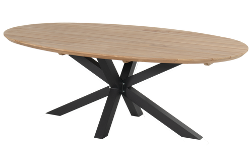 Hartman Tuintafel Stephanie - Naturel/Zwart Hout - 240x140x76cm - vtwonen shop