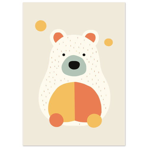 Artfulprints  Beertje kleur   poster 50x70 cm - vtwonen shop