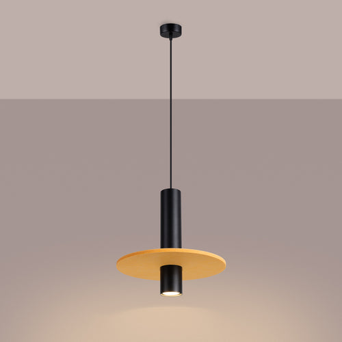 Sollux Lighting Hanglamp PELTA 1 zwart/geel - 30x30x126cm