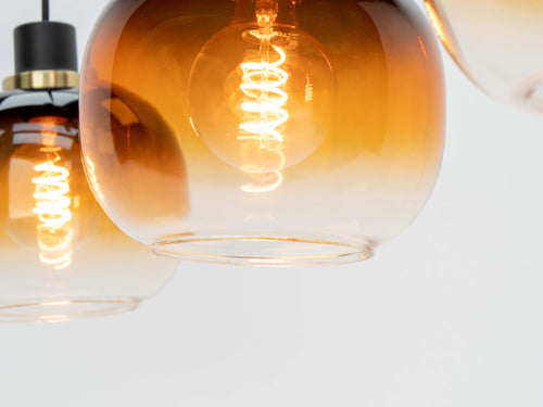 EGLO hanglamp Oilella - e27 - 95 cm - amber glas - zwart - vtwonen shop