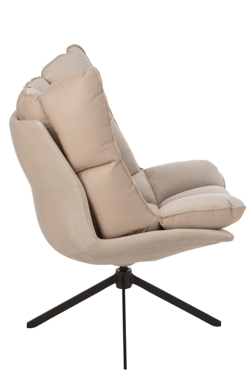 J-Line stoel Relax Kussen - textiel/metaal - beige