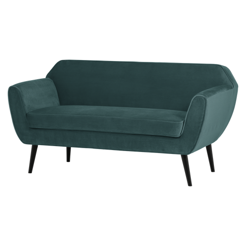 WOOOD bank 150 cm Rocco - Velvet - Groenblauw - 75x150x82