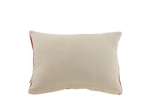 J-Line kussen Rechthoek Anna - jute - roze/geel - vtwonen shop