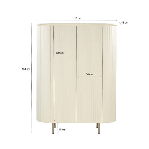Livingfurn kabinetkast Patou - ivoor - 150 cm - vtwonen shop