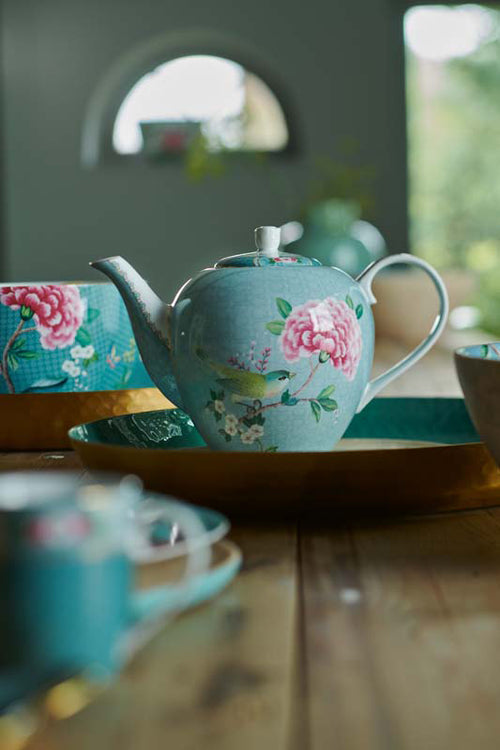 Pip Studio Blushing Birds Mokken - Servies - Set van 4 Kleine Kopjes - Blauw - 145ml - vtwonen shop