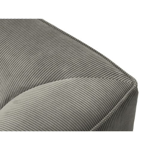 Cosmopolitan Design - Modulaire hoekbank rechts Siena 4-zits, ribfluwelen lichtgrijs - 180x273x69cm
