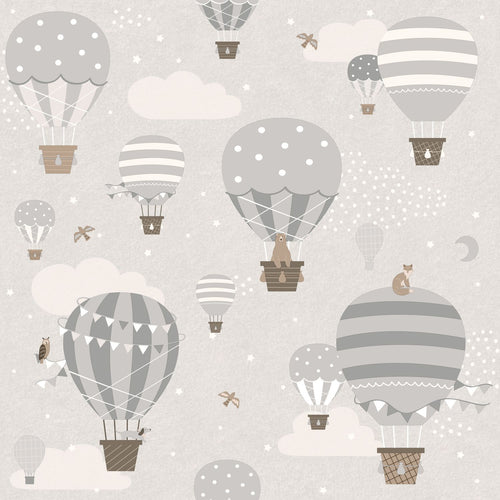 ESTAhome behang luchtballonnen grijs en bruin - 50 x 900 cm - 131344 - vtwonen shop