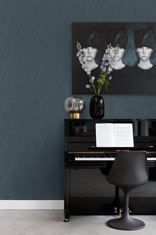 Origin Wallcoverings behang grafisch 3D motief donkerblauw - 53 cm x 10.05 m - 347846