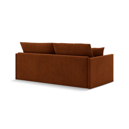 Cosmopolitan Design - Converteerbare bank Shannon 3-zits, flueel terracotta - 94x209x87cm