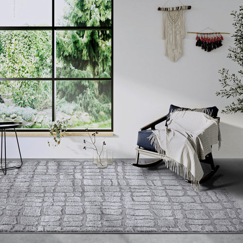 Elle Decoration Gallery High Pile Rug Artistique Light Grey 160x235 cm