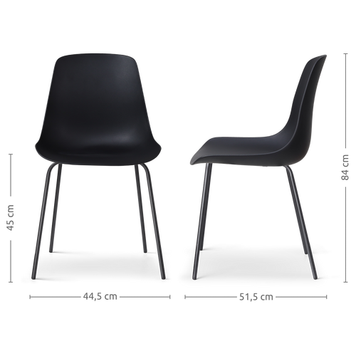 Nolon Nora-Pip Eetkamerstoelen Set van 2 - Zwart - Zwart Onderstel - vtwonen shop