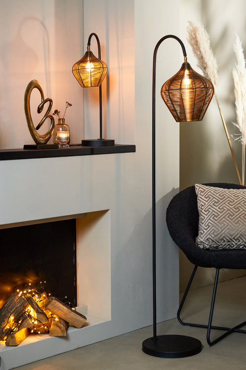 Light & Living tafellamp ALVARO - 27x20x61cm - brons