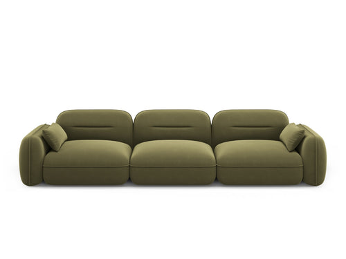 Cosmopolitan Design Modulaire bank Sydney 4-zits, flueel, lichtgroen - 90x320x70cm