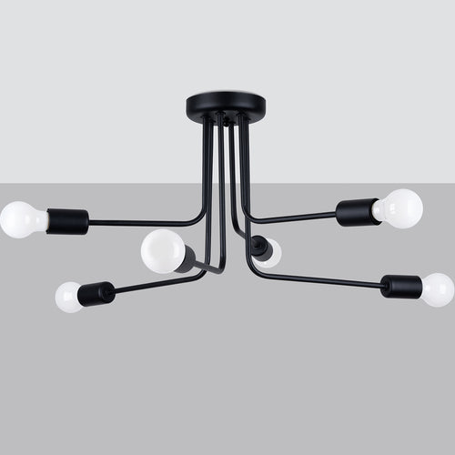 Sollux Lighting Kroonluchter NORAH 6 zwart - 68x68x33cm
