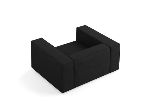 Cosmopolitan Design Fauteuil Arendal chenille met ribbeleffect, zwart - 102x124x70cm